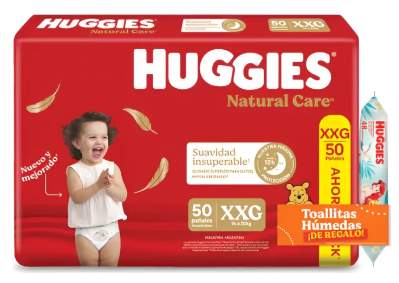HUGGIES NATURAL CARE + TOALLITA 4en1 XXGx50